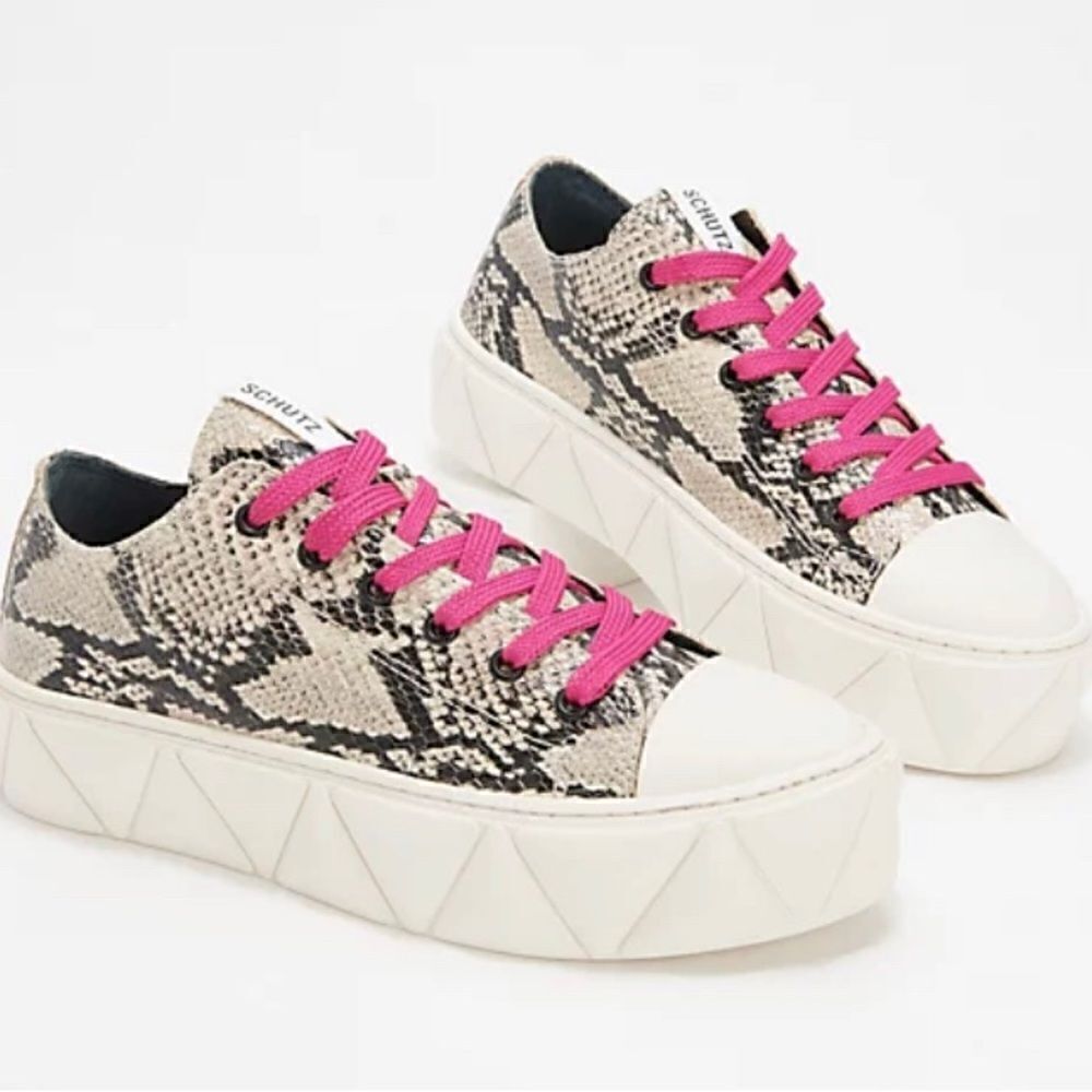 Schutz “Energy” Leather Lace Up Sneakers sz 8.5